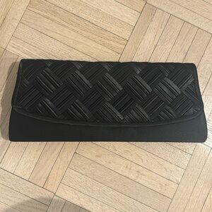 Black evening bag / clutch with chain